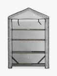 VegTrug Covered Nursery Greenhouse with 4 Wide Cedar Wood Shelves, Grey