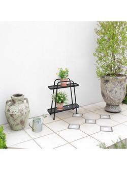 VegTrug Modern Steel Indoor/Outdoor Plant Stand, 2 Shelves, Metallic Grey - view 2, Metallic Grey