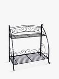 VegTrug Folding Swirl Steel Indoor/Outdoor Plant Stand, 2 Shelves, Black