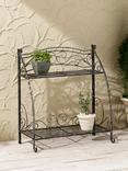 VegTrug Folding Swirl Steel Indoor/Outdoor Plant Stand, 2 Shelves, Black