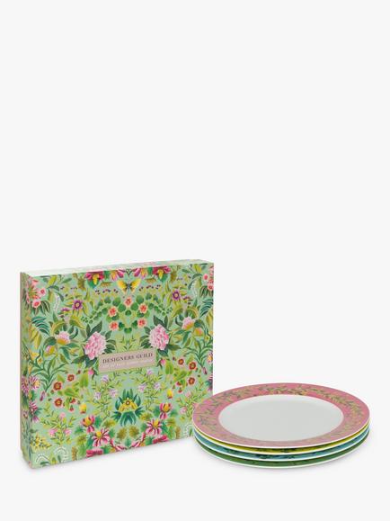 Designers Guild Ikebana Porcelain Dinner Plate, Set of 4, 27cm, Multi - view 2, Multi