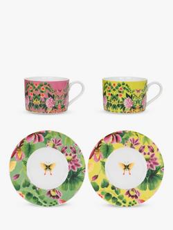 Designers Guild Ikebana Porcelain Cup & Saucer, Set of 2, 220ml, Multi, Multi