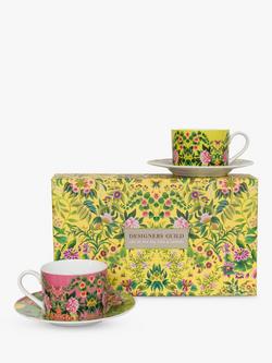 Designers Guild Ikebana Porcelain Cup & Saucer, Set of 2, 220ml, Multi - view 2, Multi