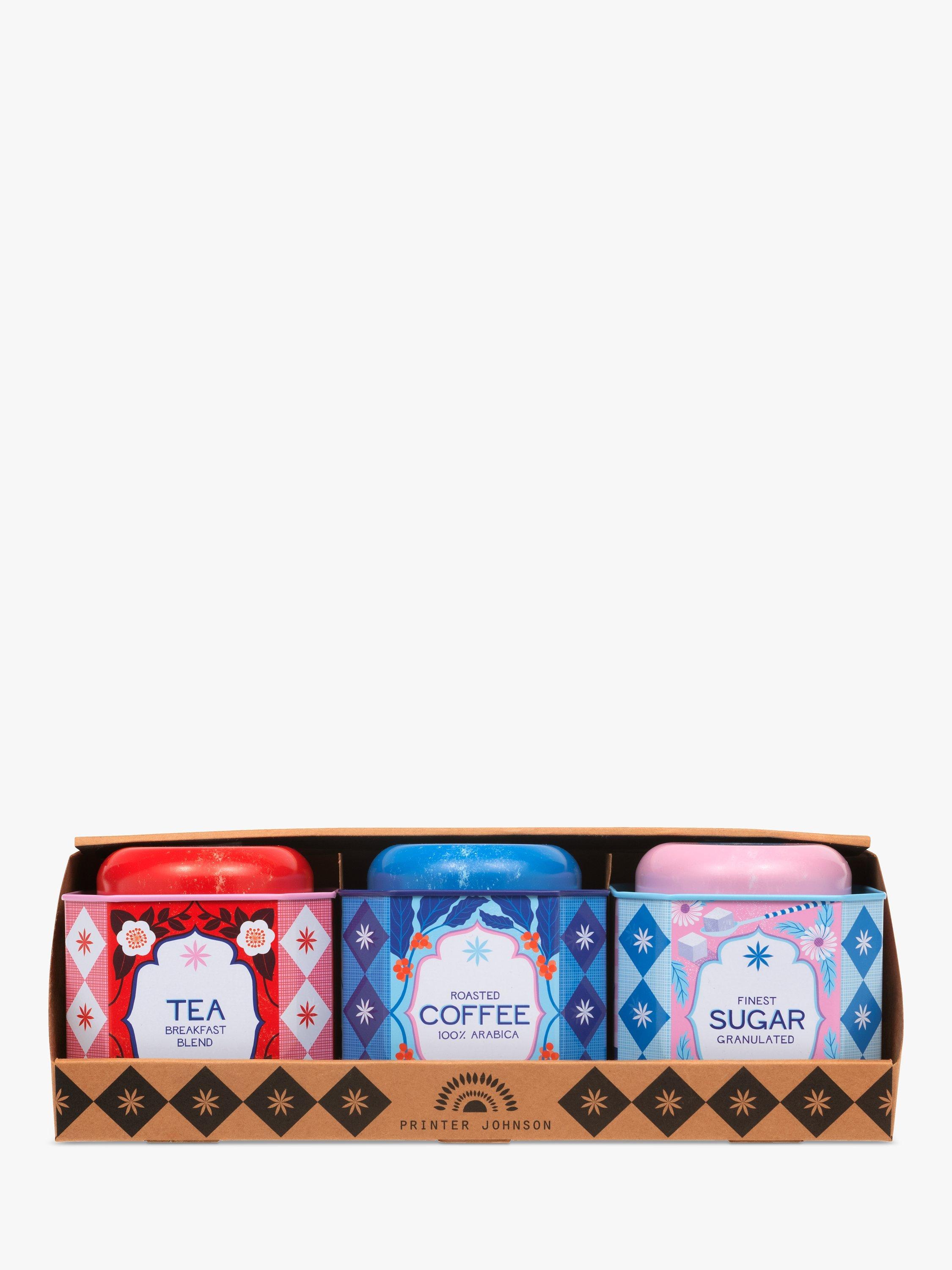 Printer Johnson Retro Kitchen Caddy Tins, Set of 3, Multi