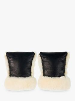 BINIBAMBA Coated Sheepskin Buggy Mittens, Milk