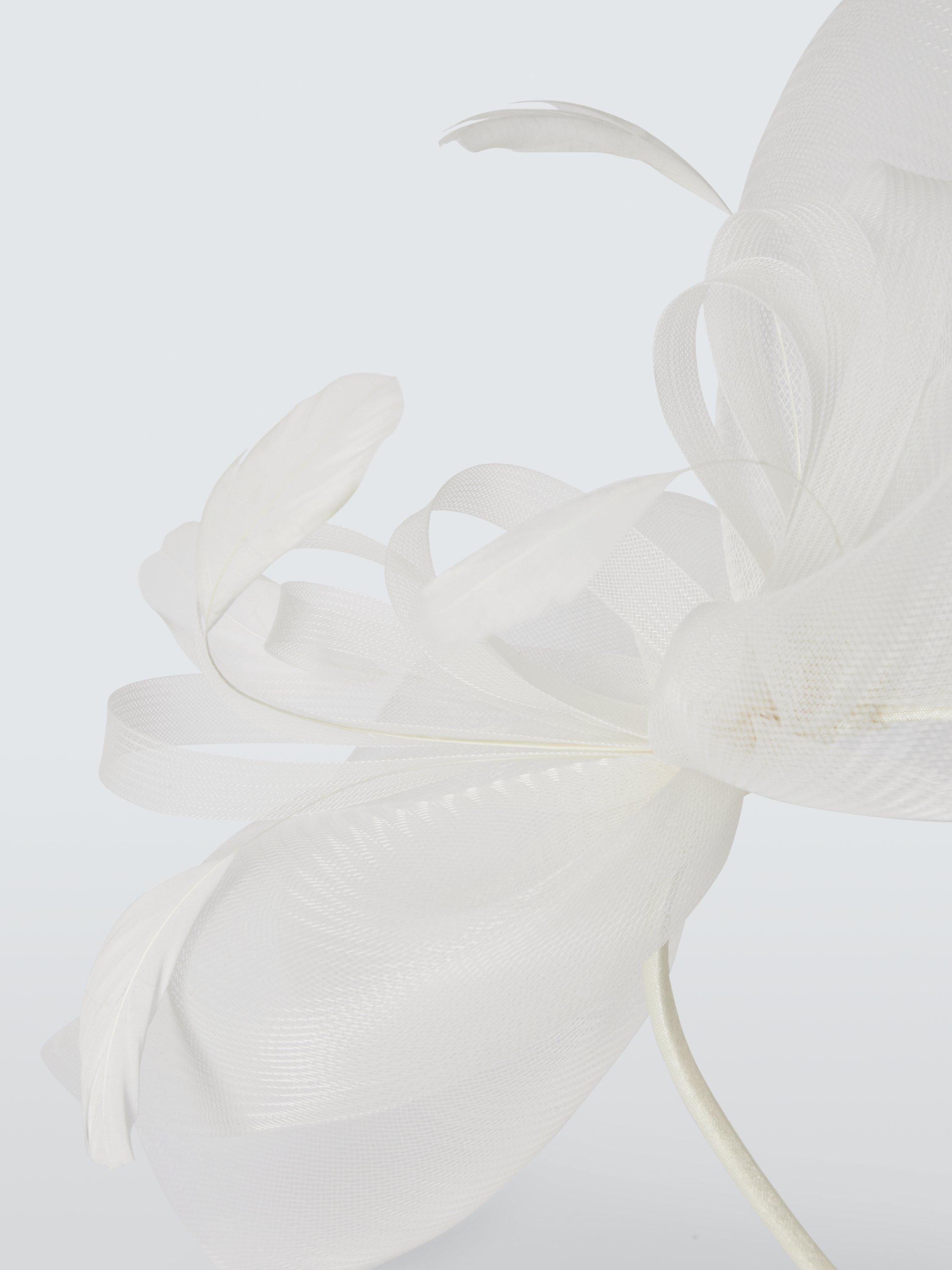 John Lewis Adele Curls & Feathers Fascinator, Ivory