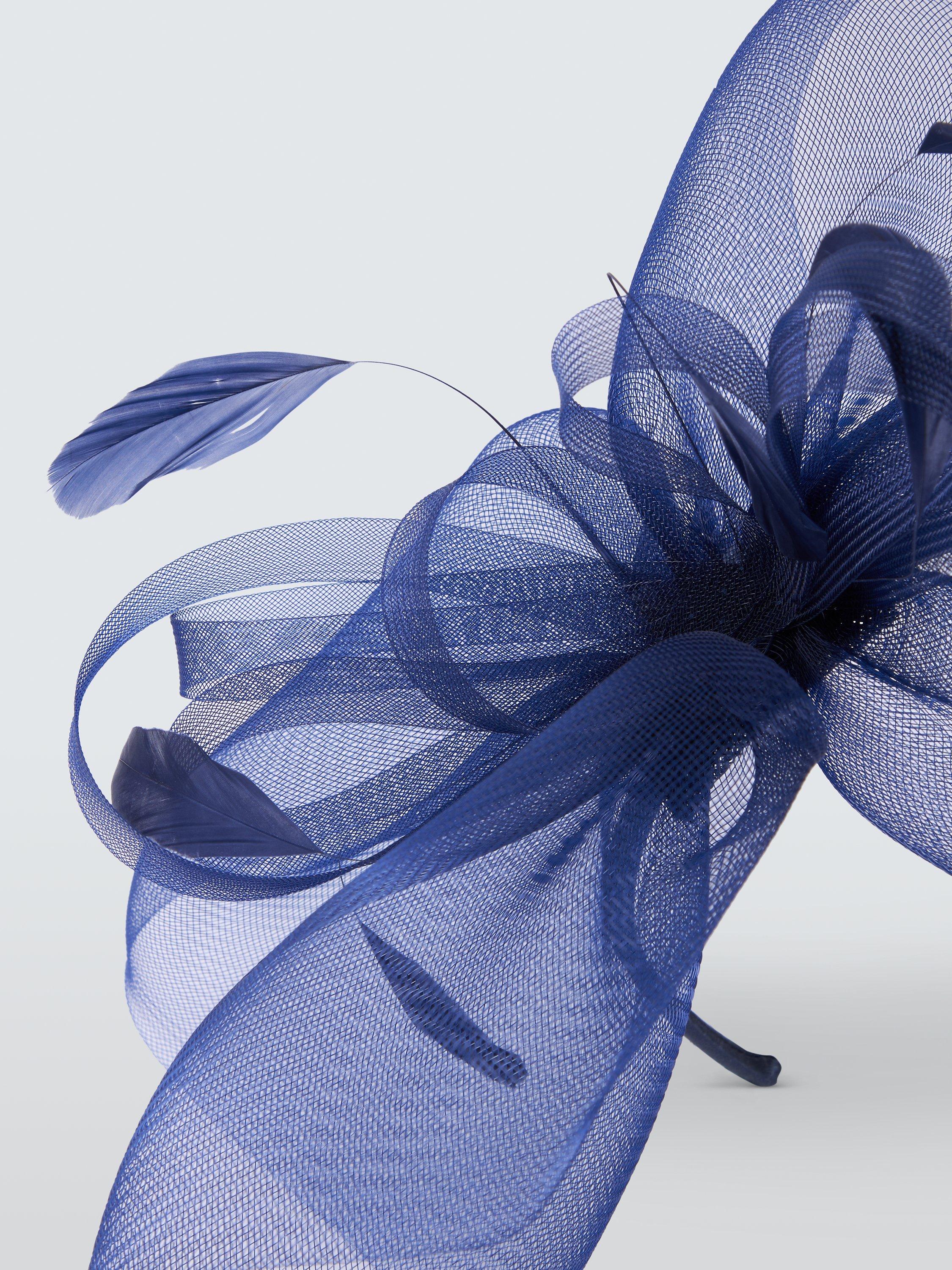 John Lewis Adele Curls & Feathers Fascinator, Navy