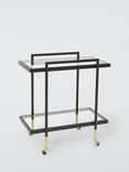 John Lewis + Swoon Cole Glass Bar Cart, Black