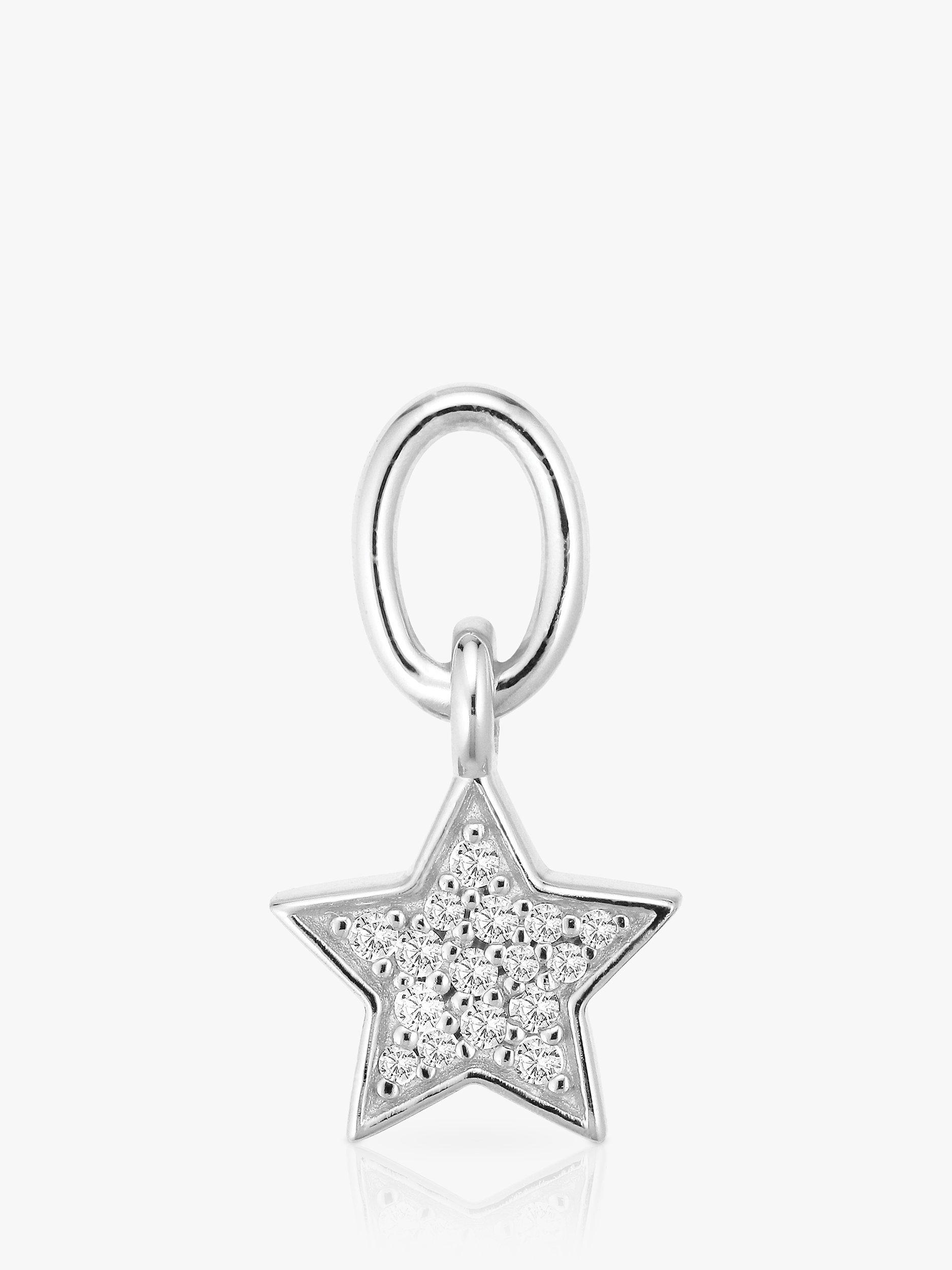 Product image 1 of 2, which shows Sif Jakobs Jewellery White Zirconia Hoop Charm, Silver