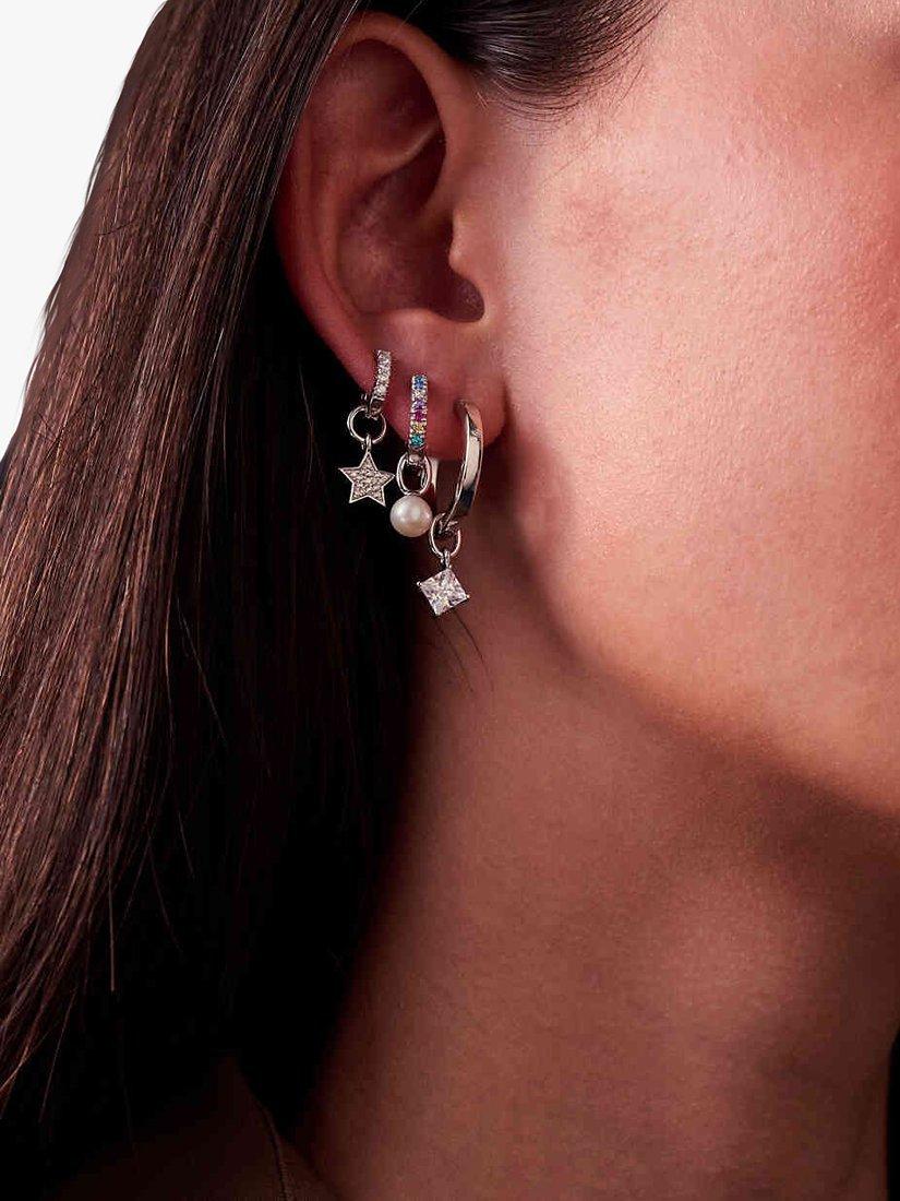 Product image 2 of 2, which shows Sif Jakobs Jewellery White Zirconia Hoop Charm, Silver