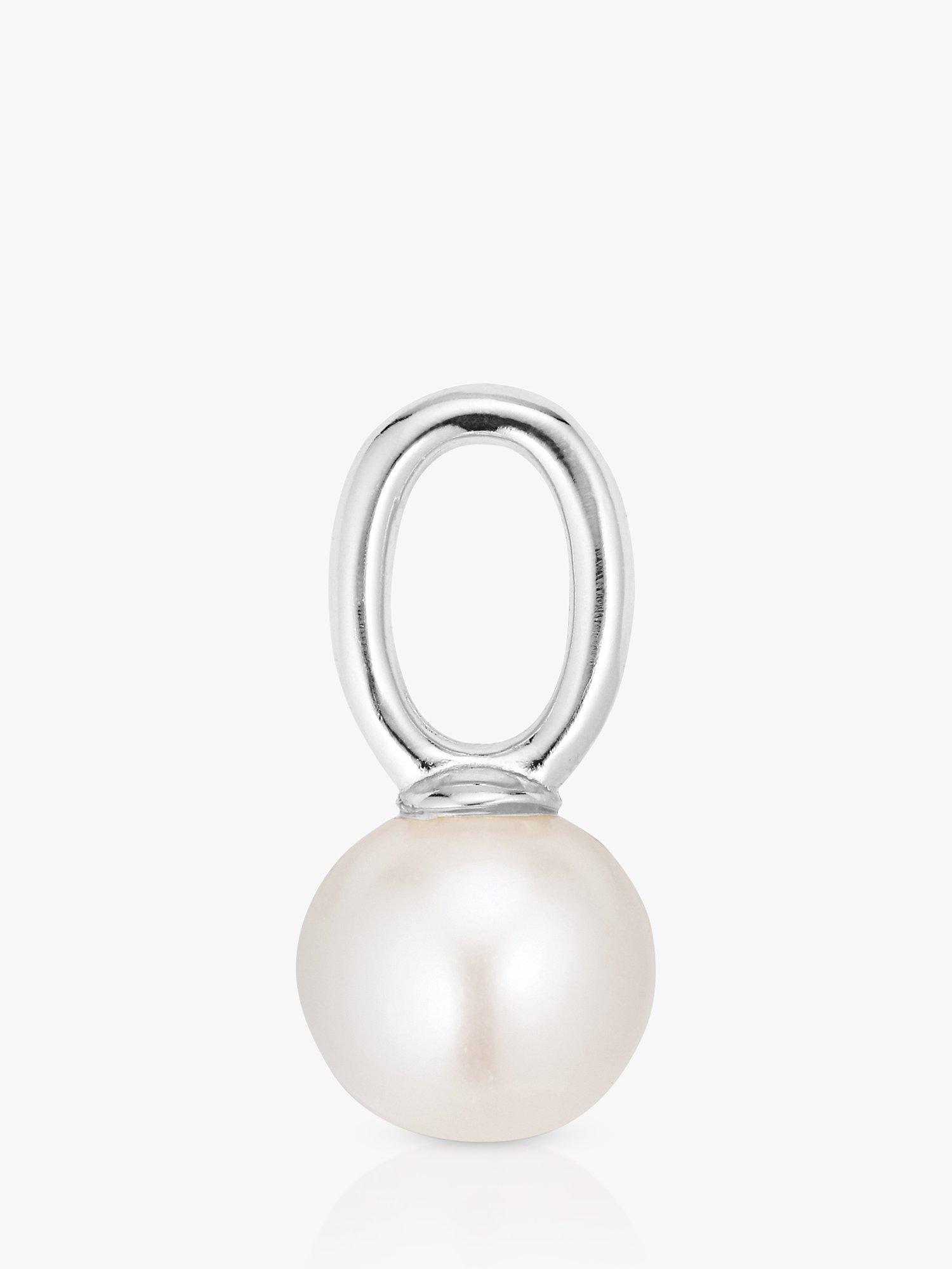 Sif Jakobs Jewellery Freshwater Pearl Hoop Charm, Silver