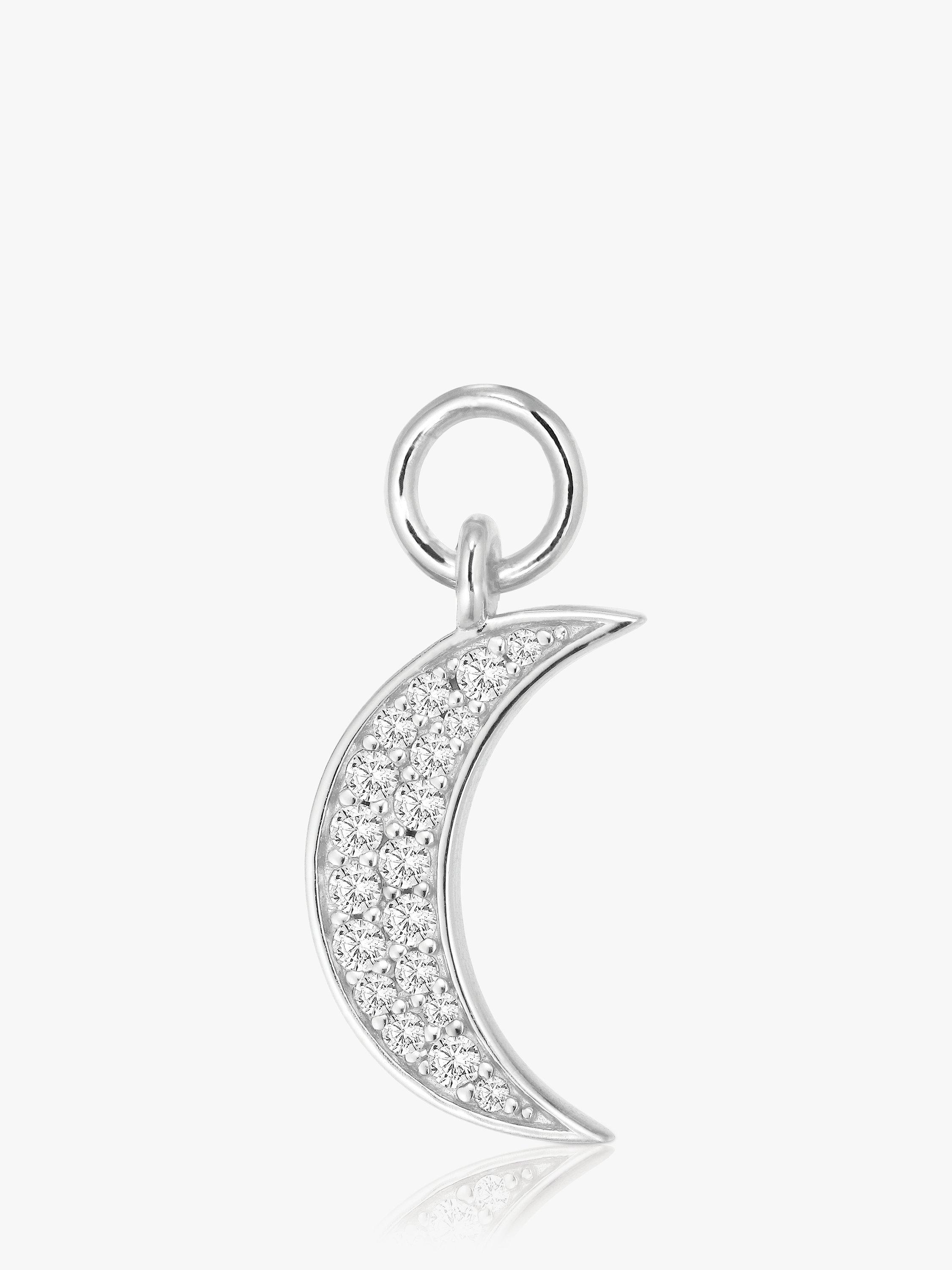 Product image 1 of 3, which shows Sif Jakobs Jewellery White Zirconia Hoop Charm, Silver