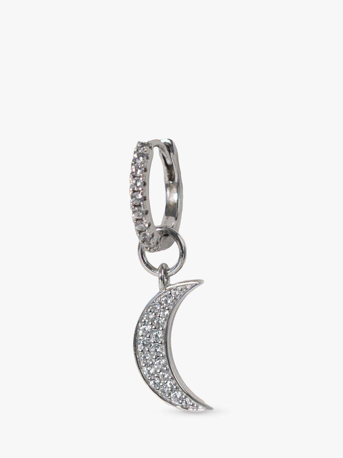 Product image 2 of 3, which shows Sif Jakobs Jewellery White Zirconia Hoop Charm, Silver