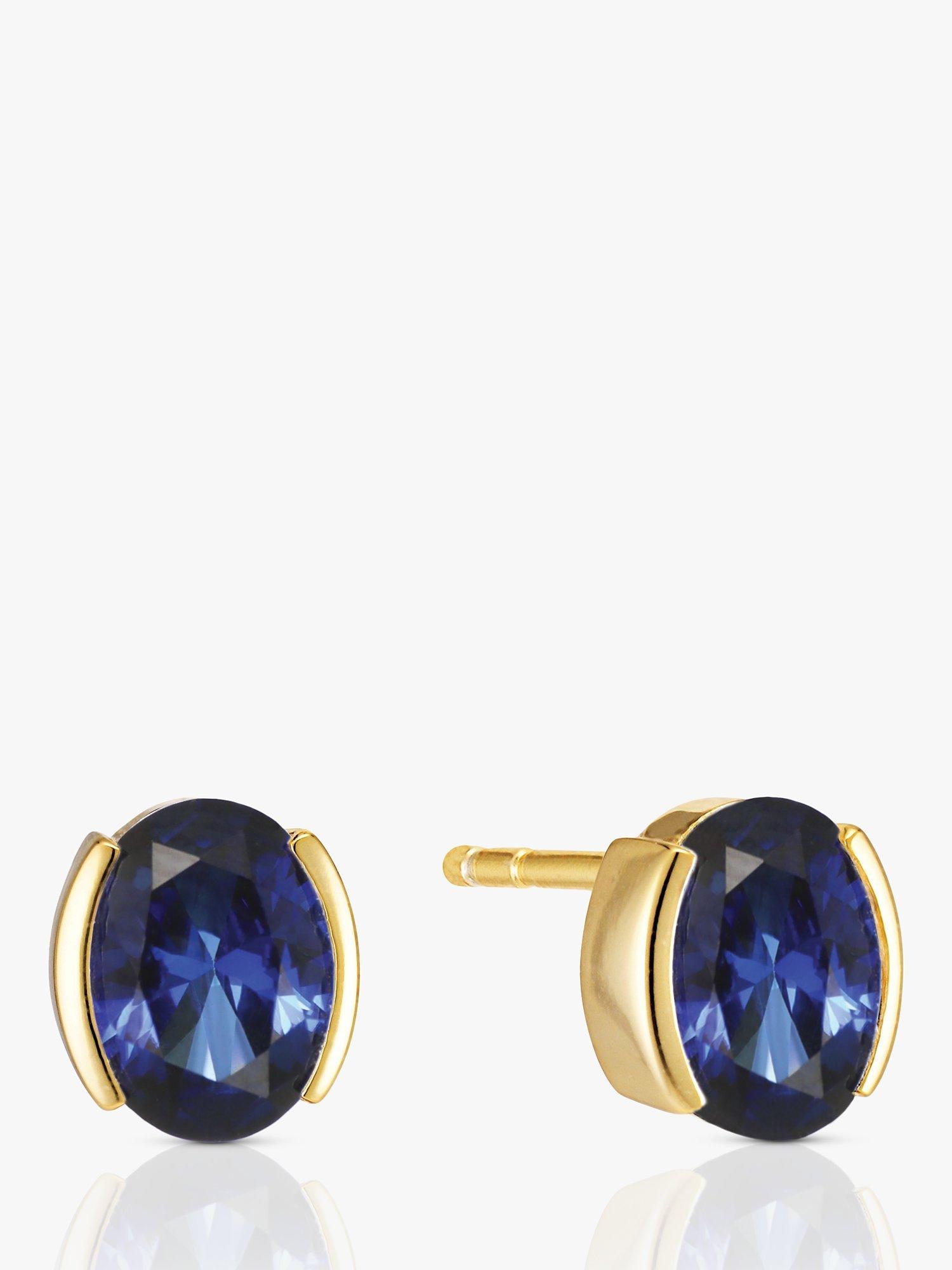 Sif Jakobs Jewellery Blue Cubic Zirconia Stud Earrings, Gold