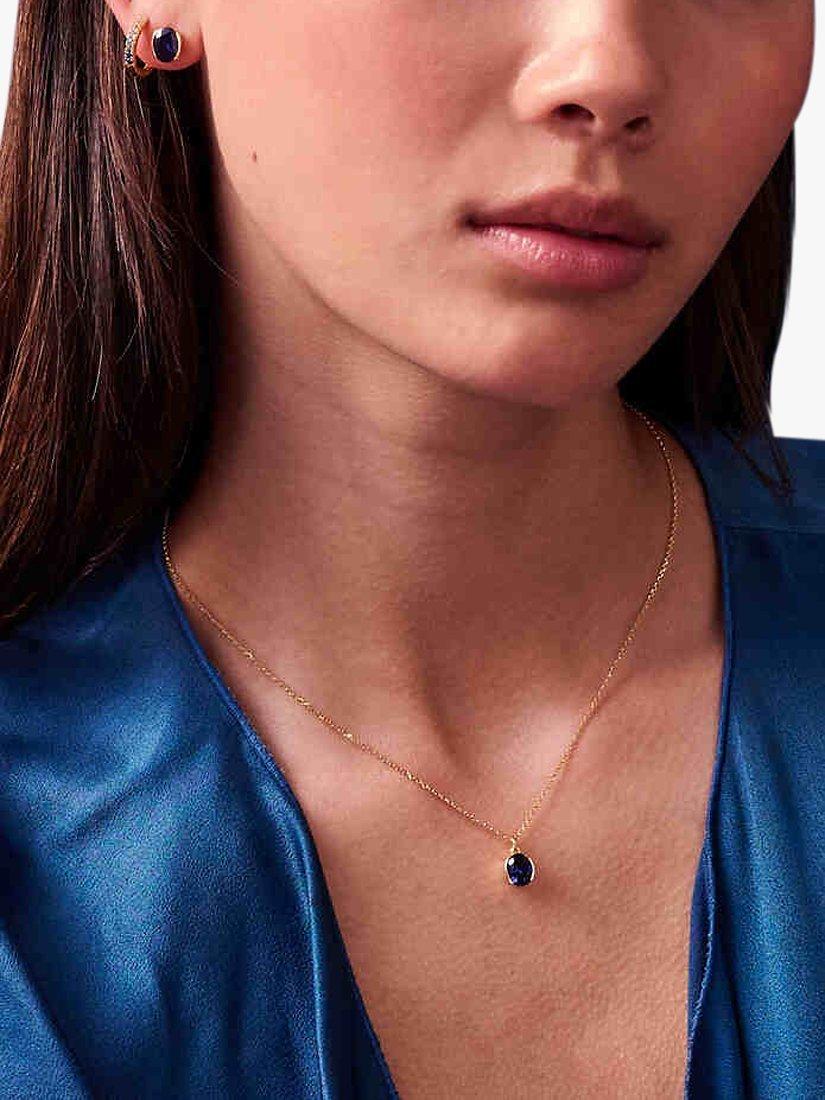Sif Jakobs Jewellery Blue Cubic Zirconia Stud Earrings, Gold