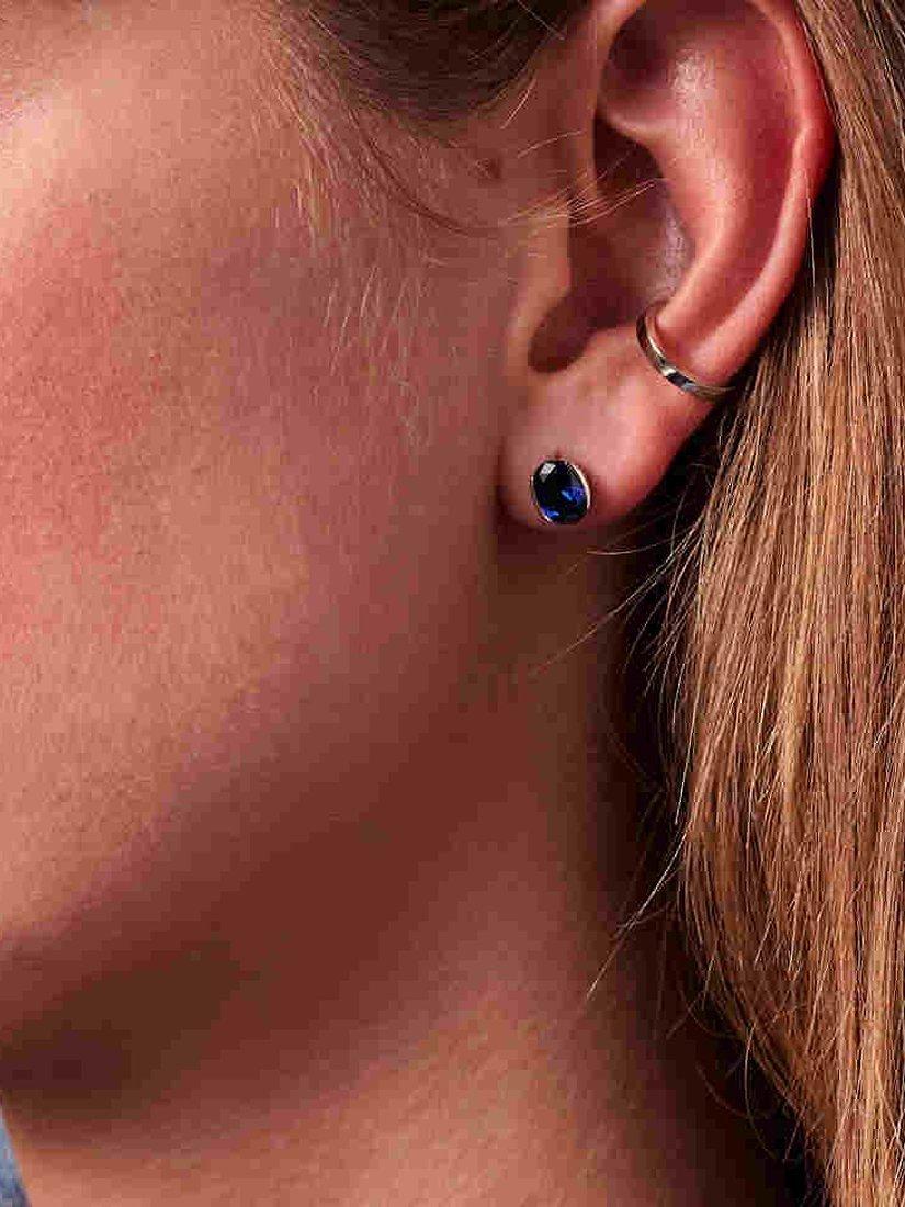 Product image 2 of 2, which shows Sif Jakobs Jewellery Blue Cubic Zirconia Stud Earrings, Silver