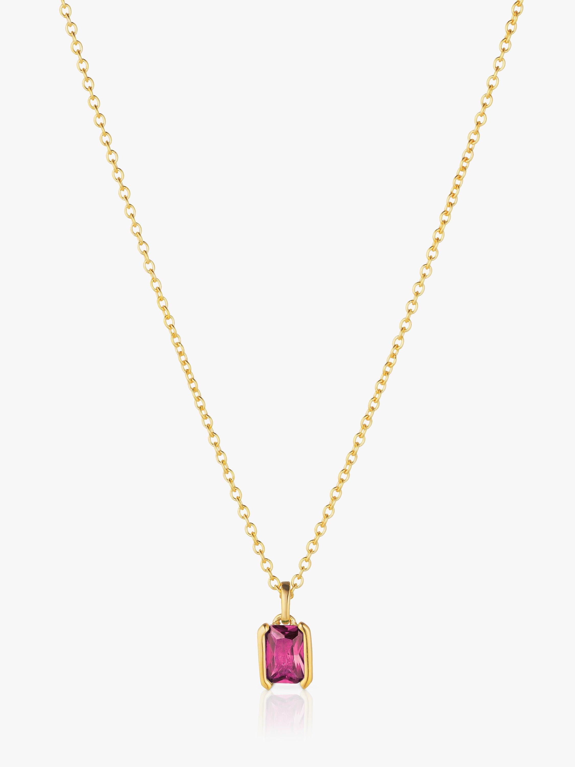 Product image 1 of 1, which shows Sif Jakobs Jewellery Roccanova Piccolo Cubic Zirconia Pendant Necklace, Gold/Pink