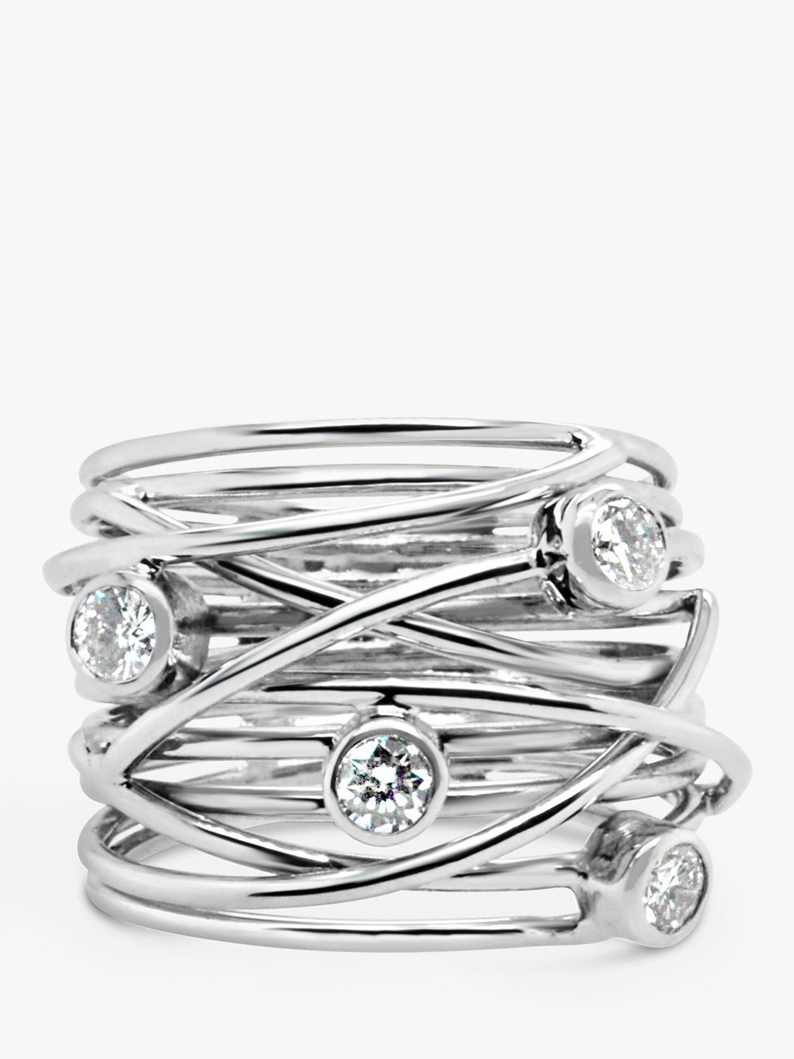 Product image 1 of 6, which shows Milton & Humble Jewellery Pre-Loved 14ct White Gold Diamond Wrap Ring