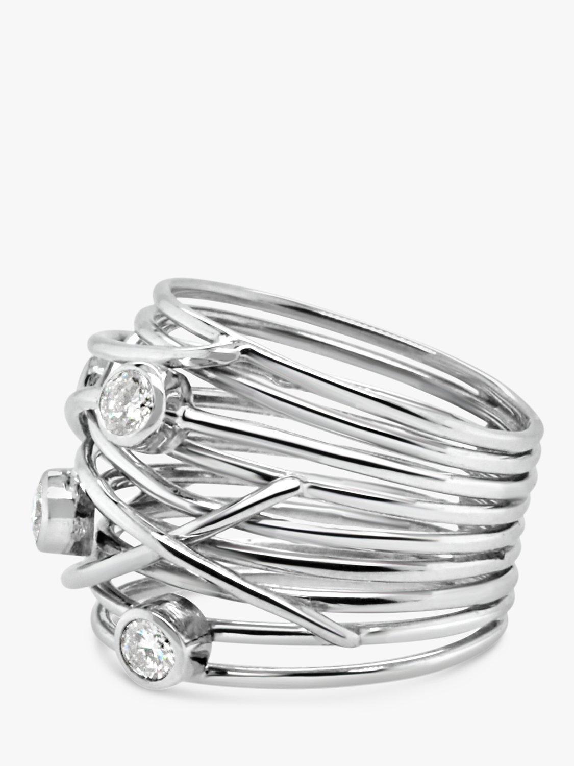 Product image 2 of 6, which shows Milton & Humble Jewellery Pre-Loved 14ct White Gold Diamond Wrap Ring