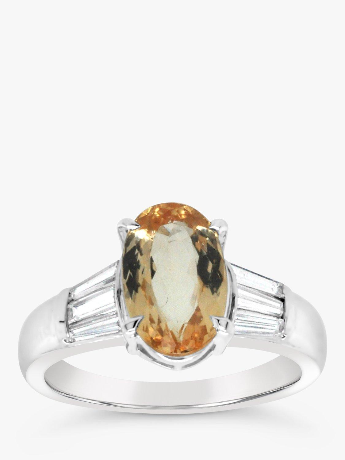 Product image 2 of 5, which shows Milton & Humble Jewellery Pre-Loved Platinum Topaz & Diamond Cocktail Ring