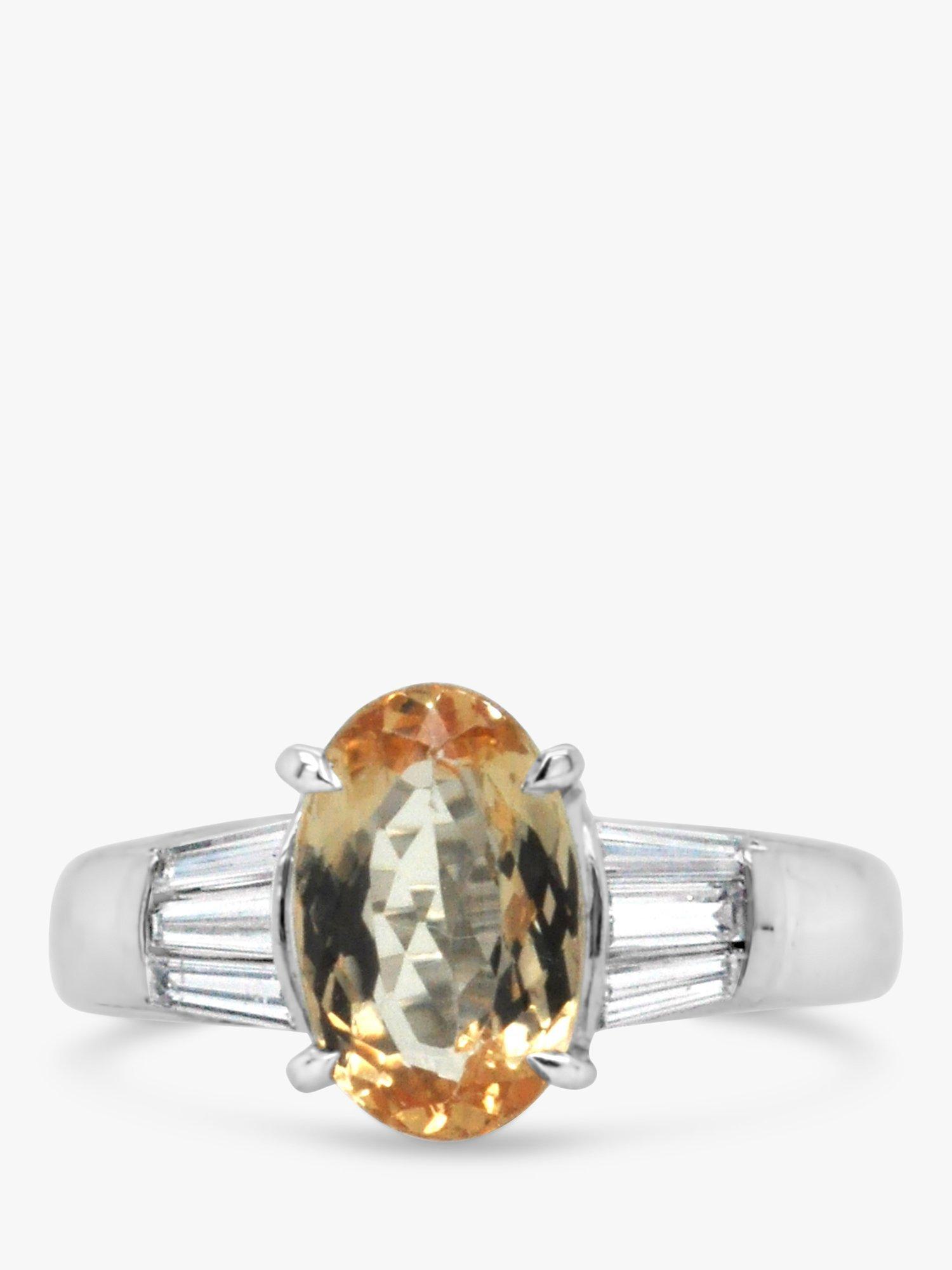 Product image 3 of 5, which shows Milton & Humble Jewellery Pre-Loved Platinum Topaz & Diamond Cocktail Ring