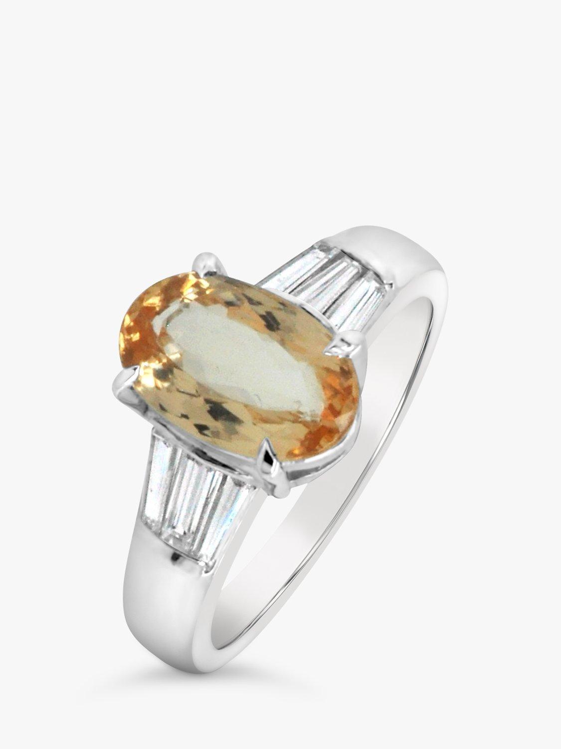Product image 4 of 5, which shows Milton & Humble Jewellery Pre-Loved Platinum Topaz & Diamond Cocktail Ring