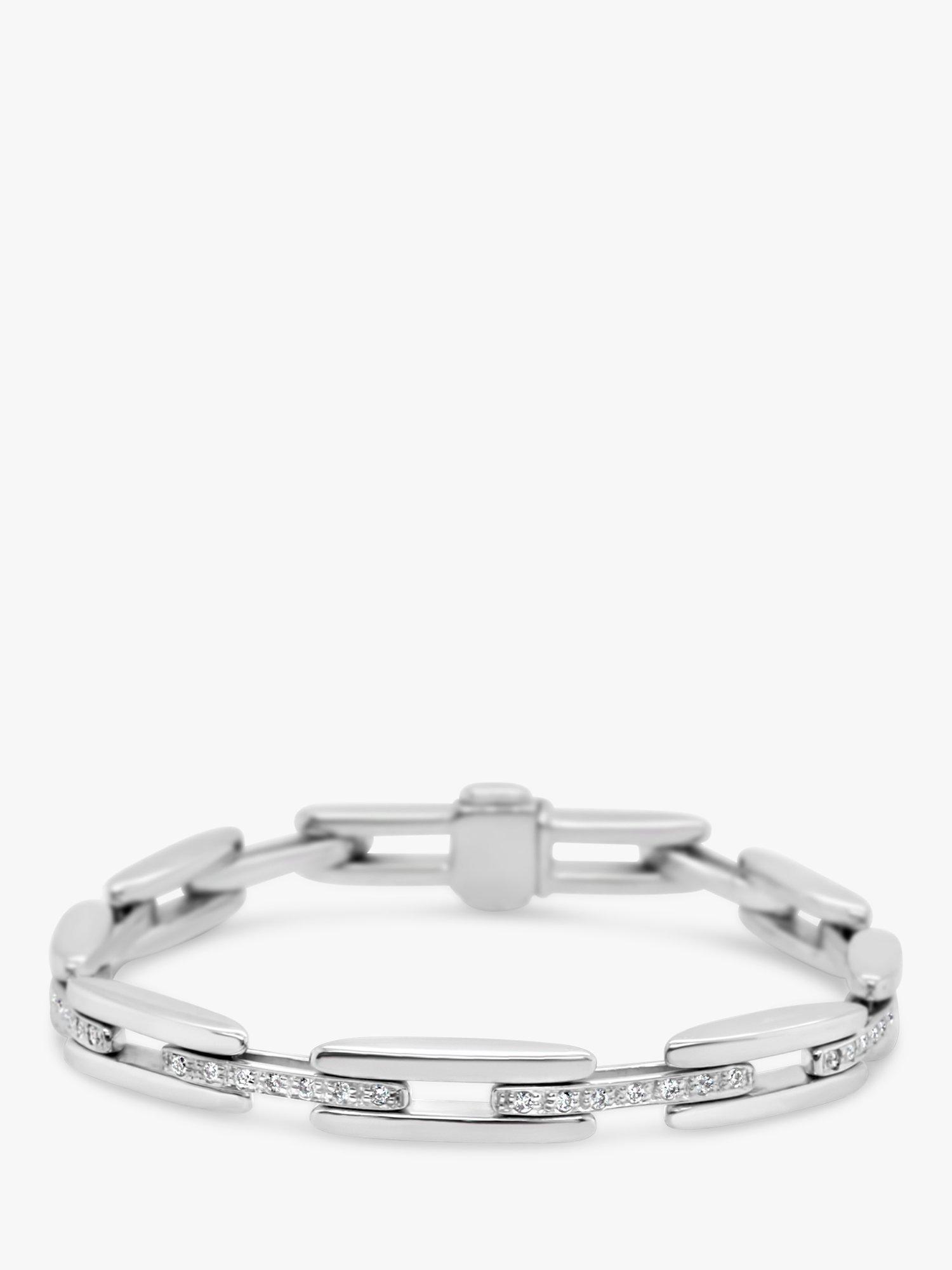 Milton & Humble Jewellery Pre-Loved Chiampesan 18ct White Gold Diamond Marquise Link Bracelet