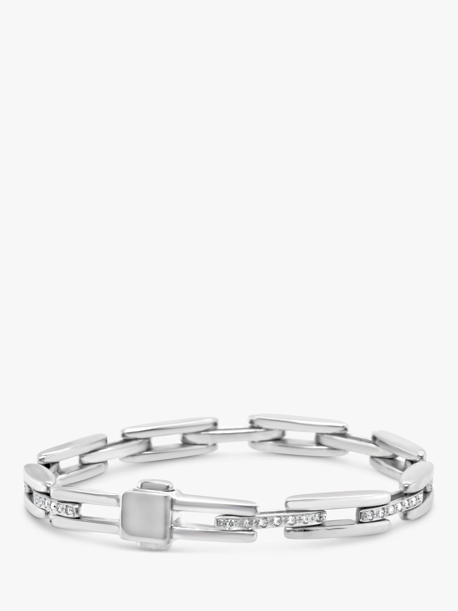 Milton & Humble Jewellery Pre-Loved Chiampesan 18ct White Gold Diamond Marquise Link Bracelet