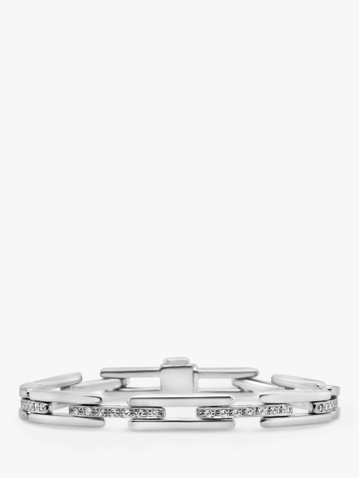 Milton & Humble Jewellery Pre-Loved Chiampesan 18ct White Gold Diamond Marquise Link Bracelet