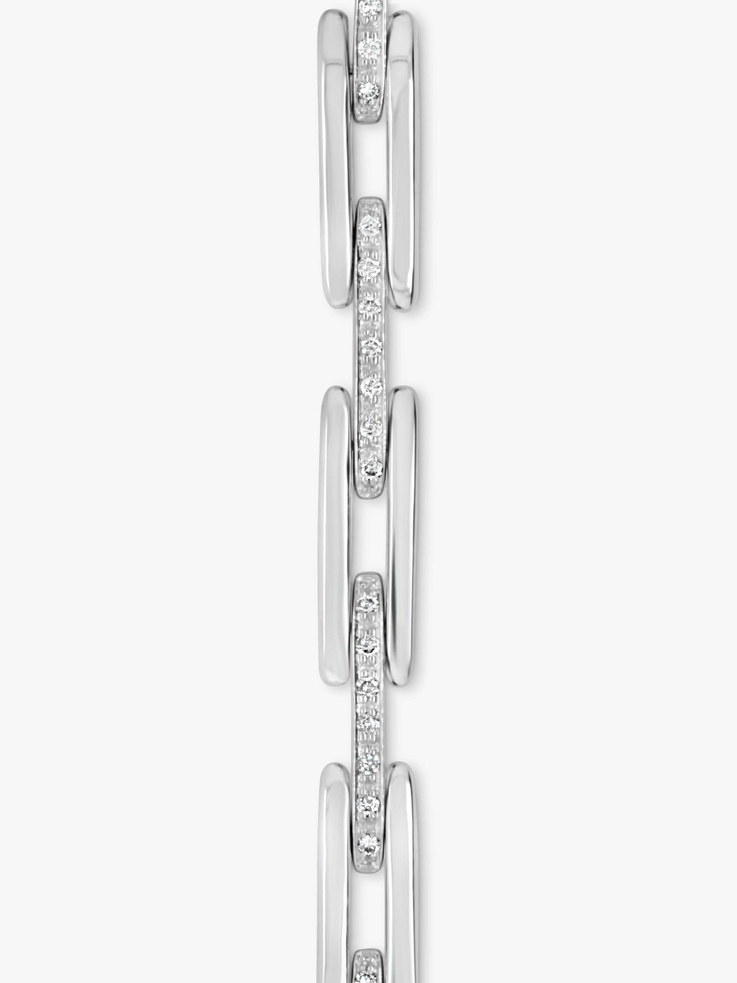 Milton & Humble Jewellery Pre-Loved Chiampesan 18ct White Gold Diamond Marquise Link Bracelet