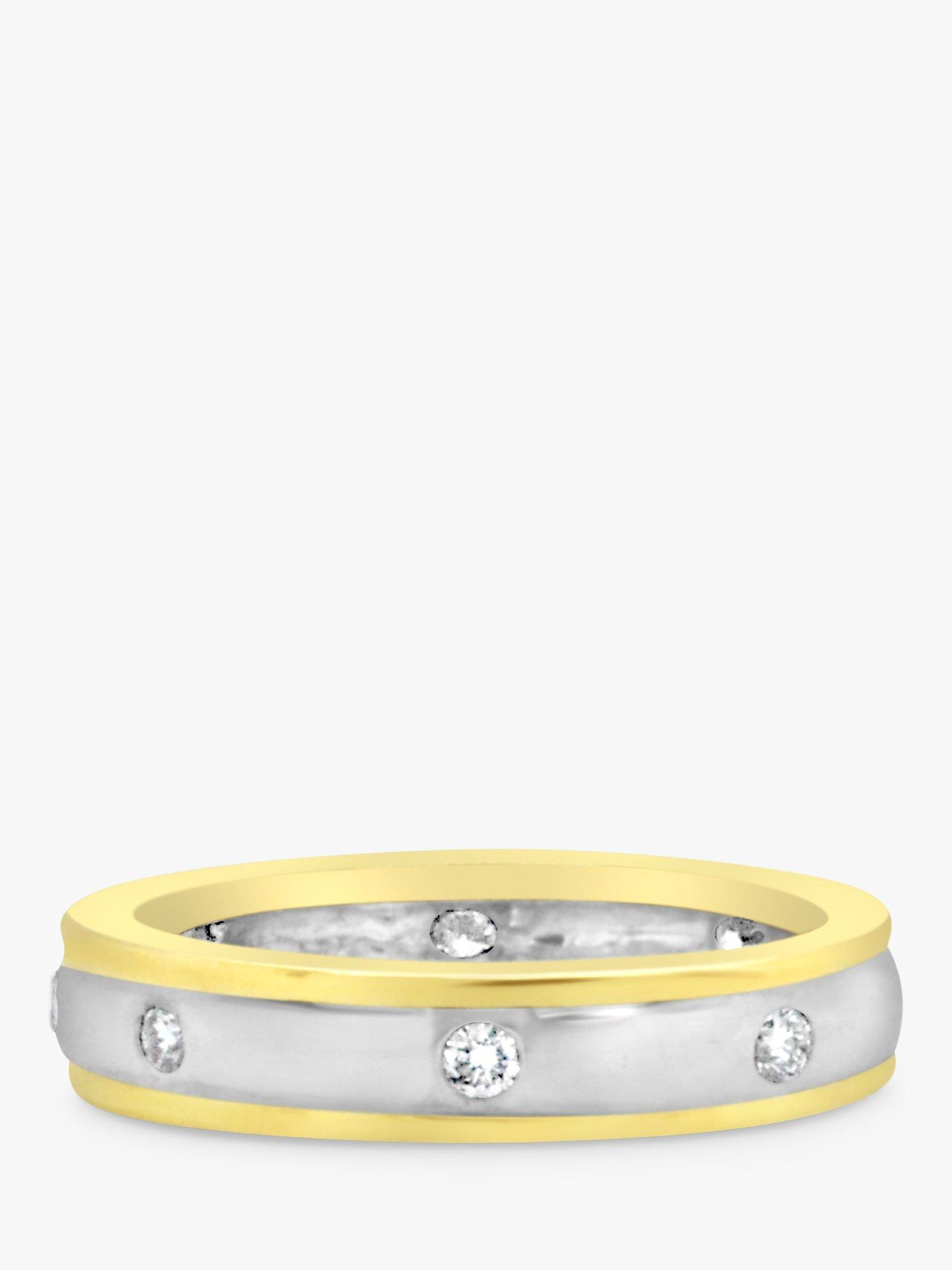 Product image 1 of 3, which shows Milton & Humble Jewellery Pre-Loved 9ct White and Yellow Gold Diamond Band Ring