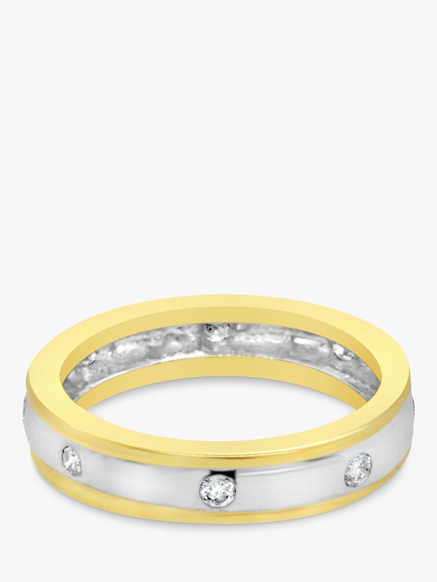Product image 2 of 3, which shows Milton & Humble Jewellery Pre-Loved 9ct White and Yellow Gold Diamond Band Ring