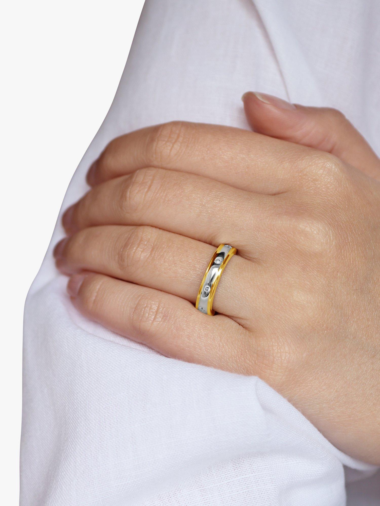 Product image 3 of 3, which shows Milton & Humble Jewellery Pre-Loved 9ct White and Yellow Gold Diamond Band Ring