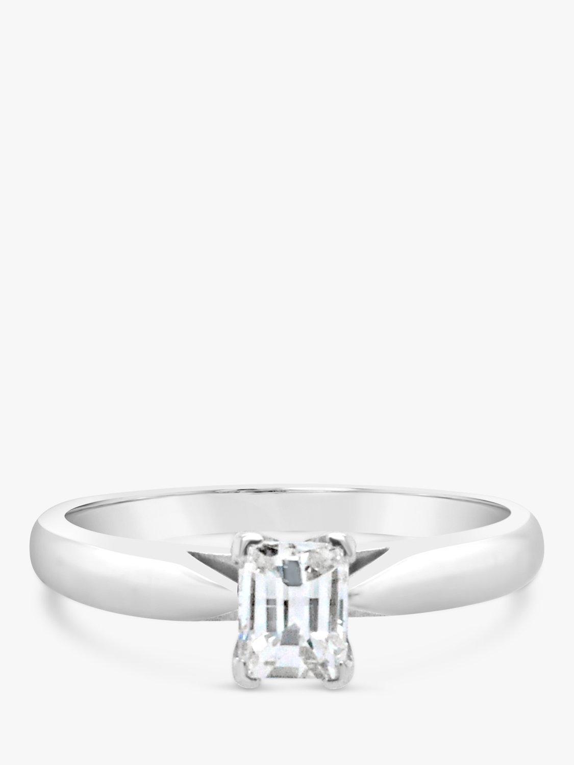 Product image 1 of 5, which shows Milton & Humble Jewellery Pre-Loved 18ct White Gold Millennium Cut Diamond Ring