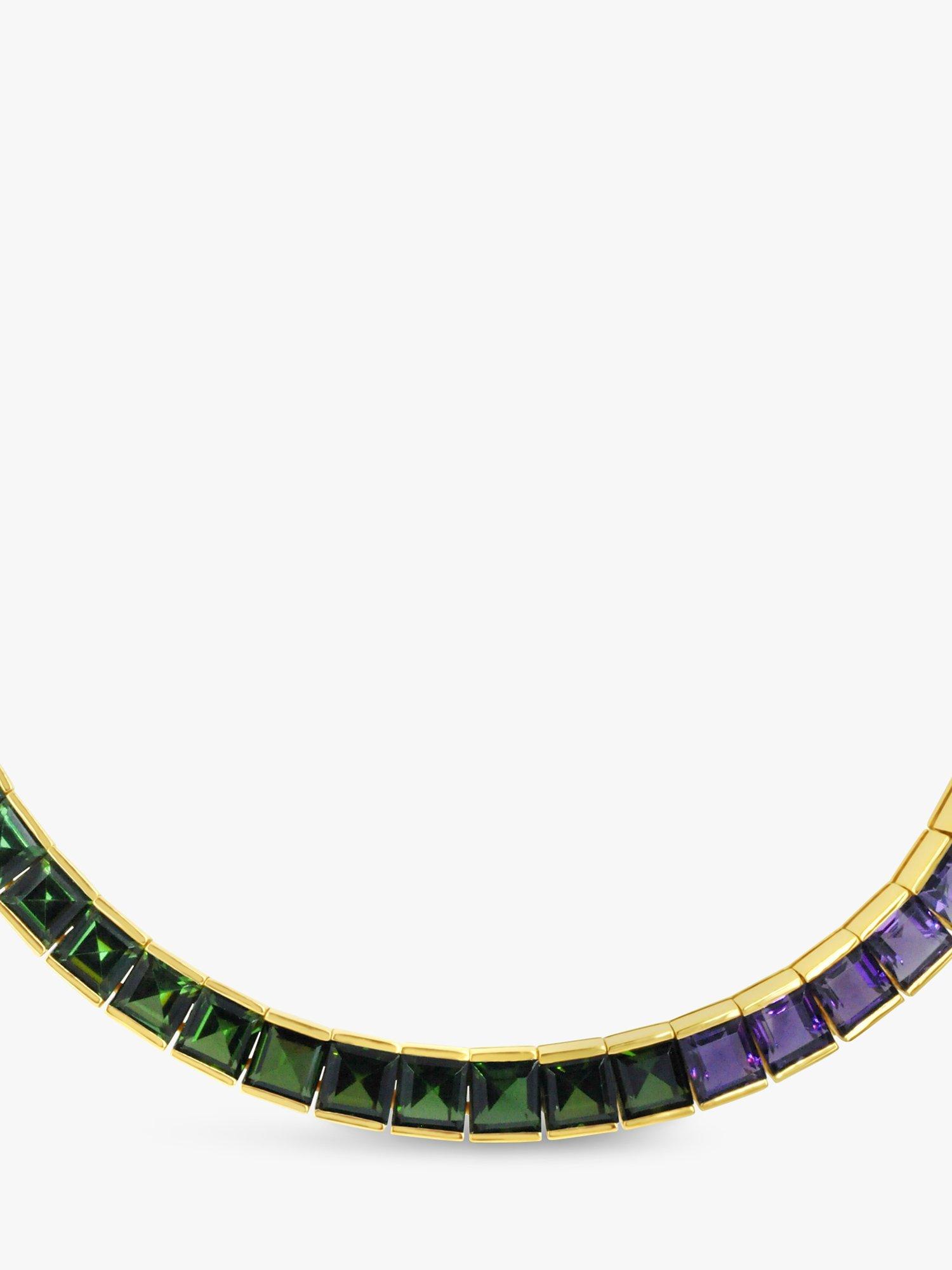 Product image 2 of 6, which shows Milton & Humble Jewellery Pre-Loved 18ct Yellow Gold Rainbow Gems Necklace