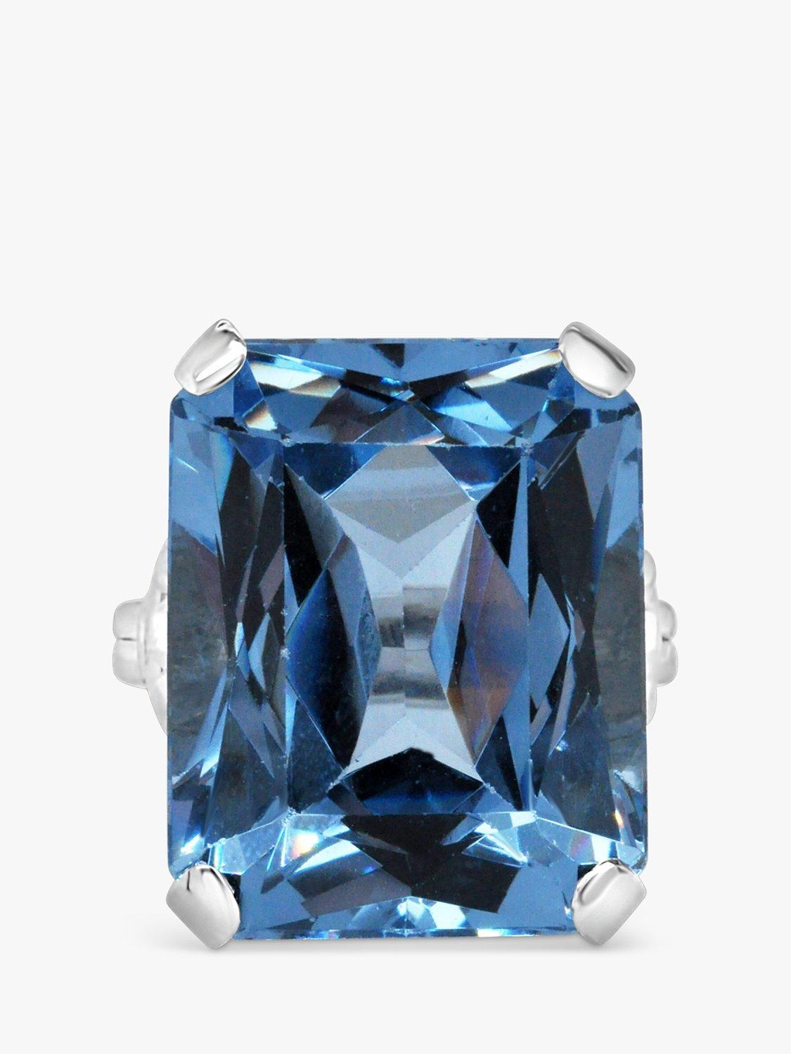 Product image 1 of 4, which shows Milton & Humble Jewellery Pre-Loved 9ct White Gold Topaz Cocktail Ring