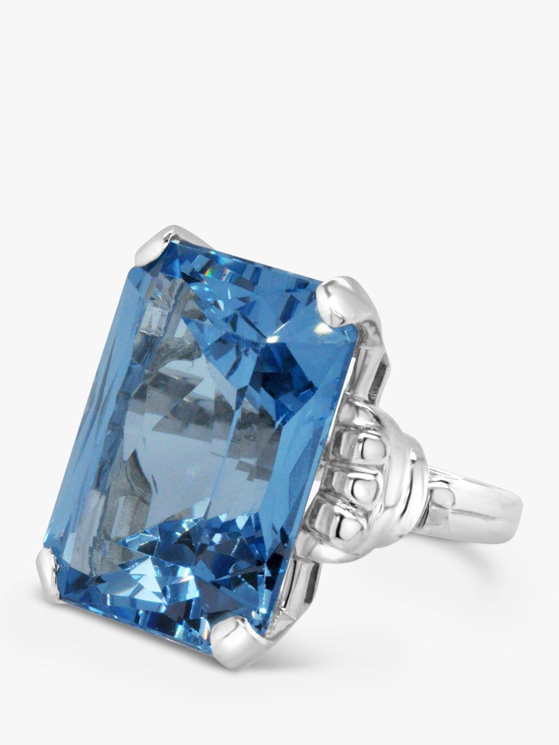 Product image 2 of 4, which shows Milton & Humble Jewellery Pre-Loved 9ct White Gold Topaz Cocktail Ring