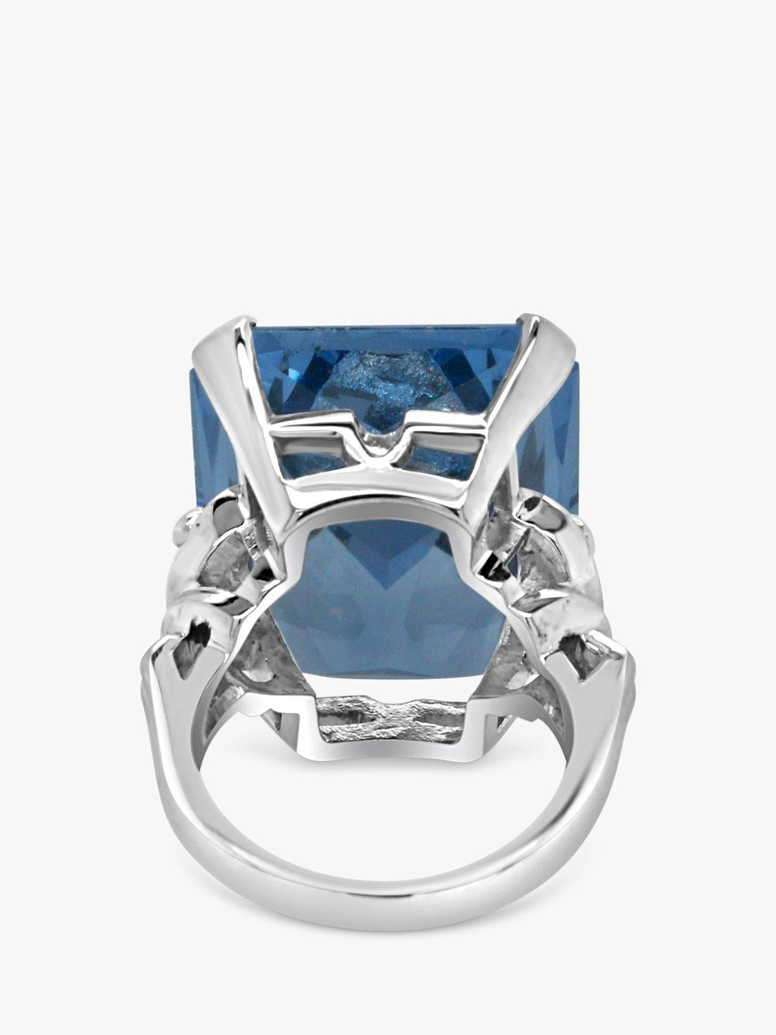 Product image 3 of 4, which shows Milton & Humble Jewellery Pre-Loved 9ct White Gold Topaz Cocktail Ring
