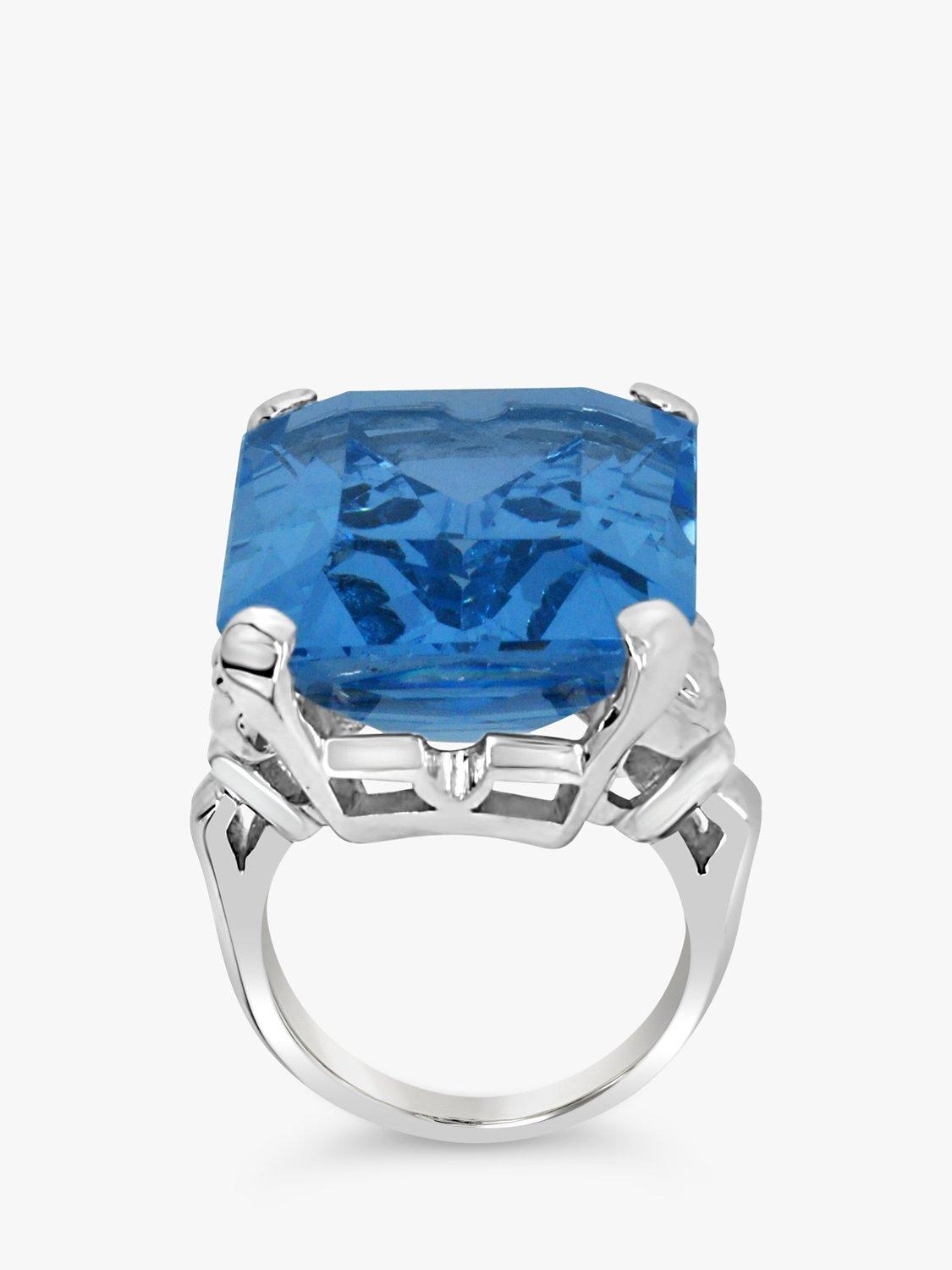 Product image 4 of 4, which shows Milton & Humble Jewellery Pre-Loved 9ct White Gold Topaz Cocktail Ring