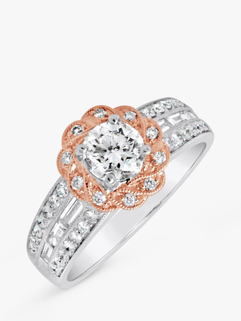 Product image 2 of 7, which shows Milton & Humble Jewellery Pre-Loved 18ct White & Rose Gold Diamond Cluster Ring
