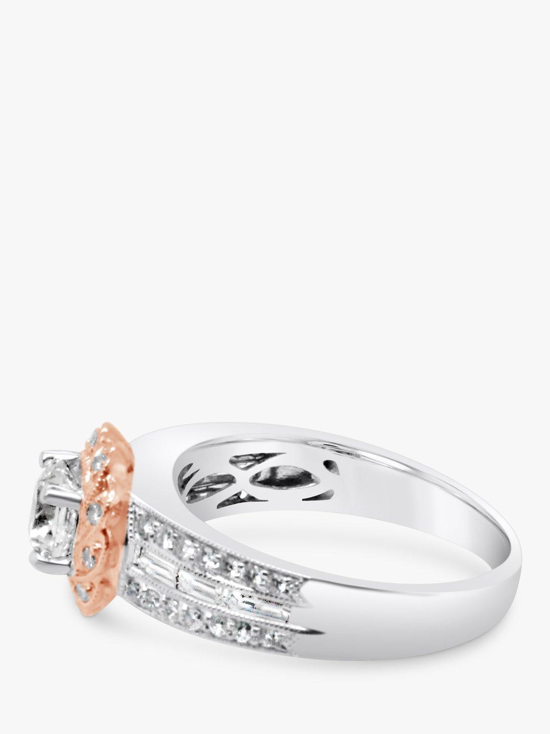 Product image 3 of 7, which shows Milton & Humble Jewellery Pre-Loved 18ct White & Rose Gold Diamond Cluster Ring