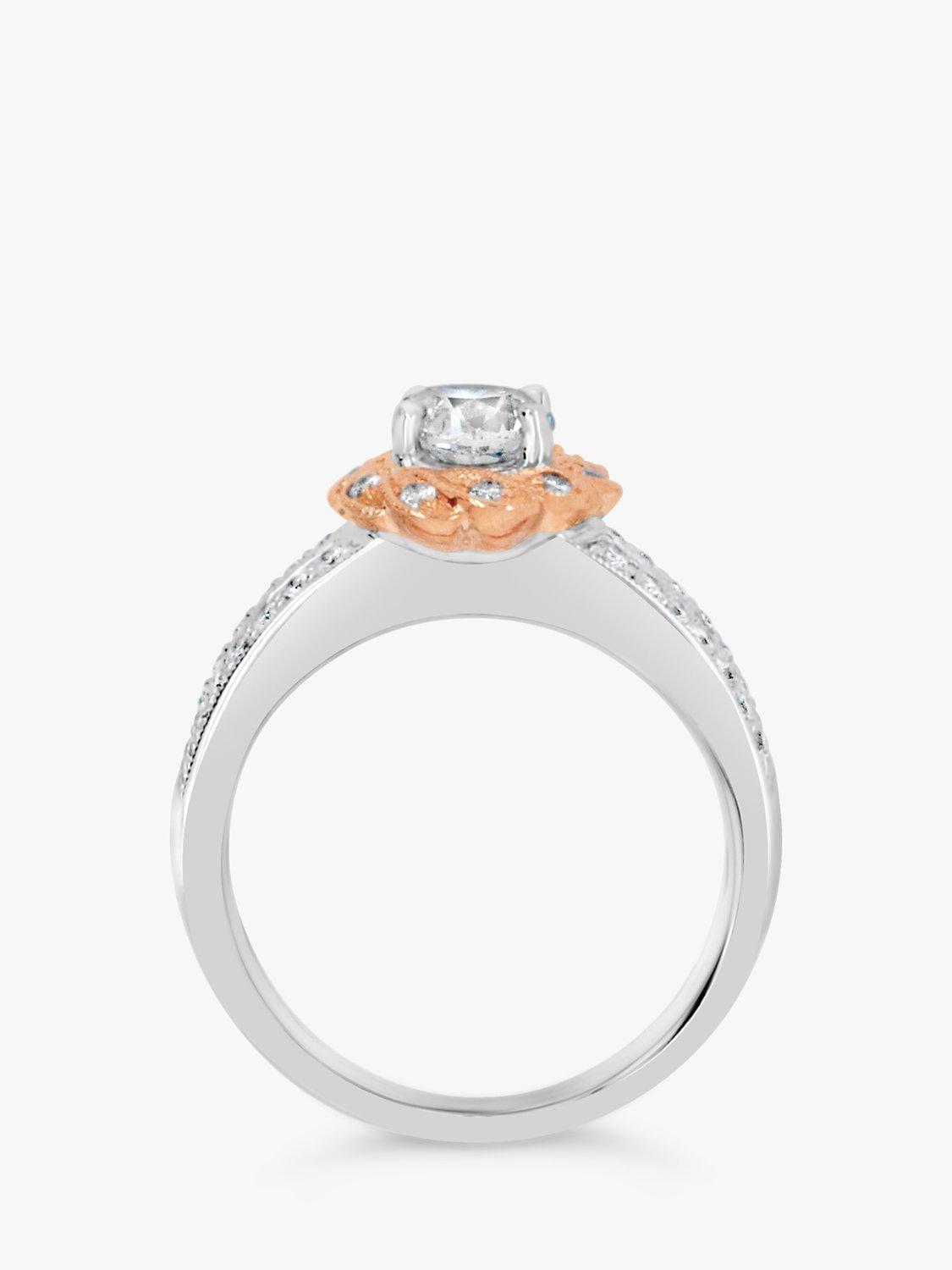 Product image 5 of 7, which shows Milton & Humble Jewellery Pre-Loved 18ct White & Rose Gold Diamond Cluster Ring