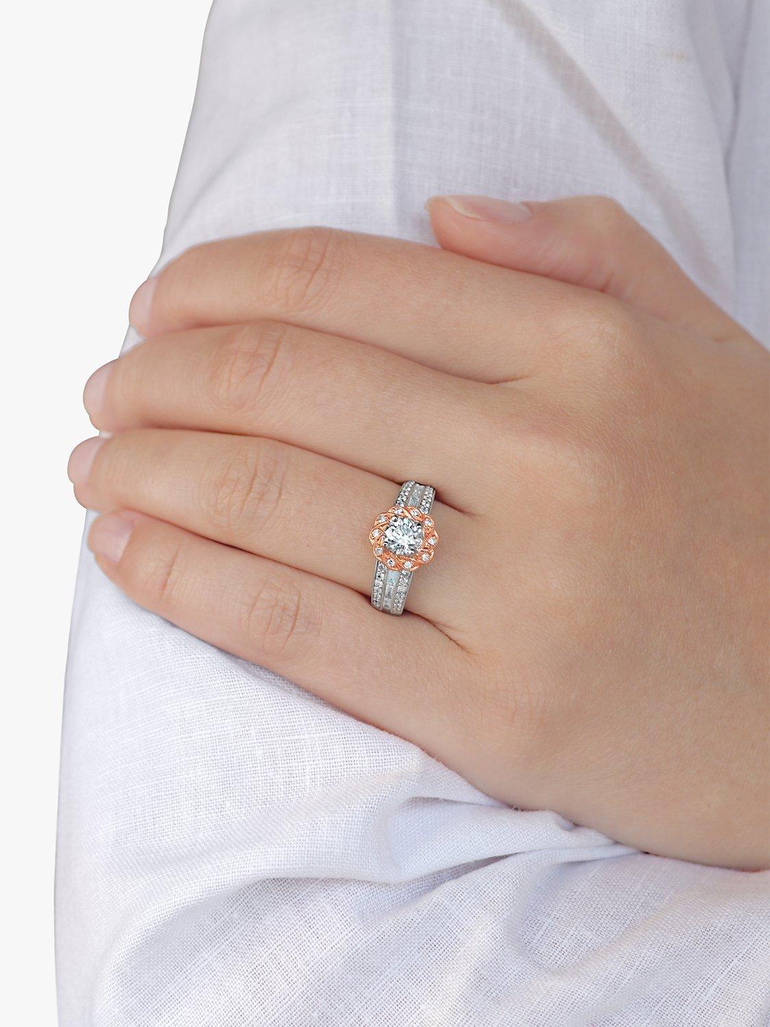 Product image 7 of 7, which shows Milton & Humble Jewellery Pre-Loved 18ct White & Rose Gold Diamond Cluster Ring