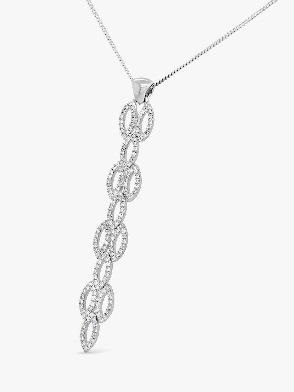 Product image 2 of 5, which shows Milton & Humble Jewellery Pre-Loved Diamond Marquise Drop Pendant Necklace
