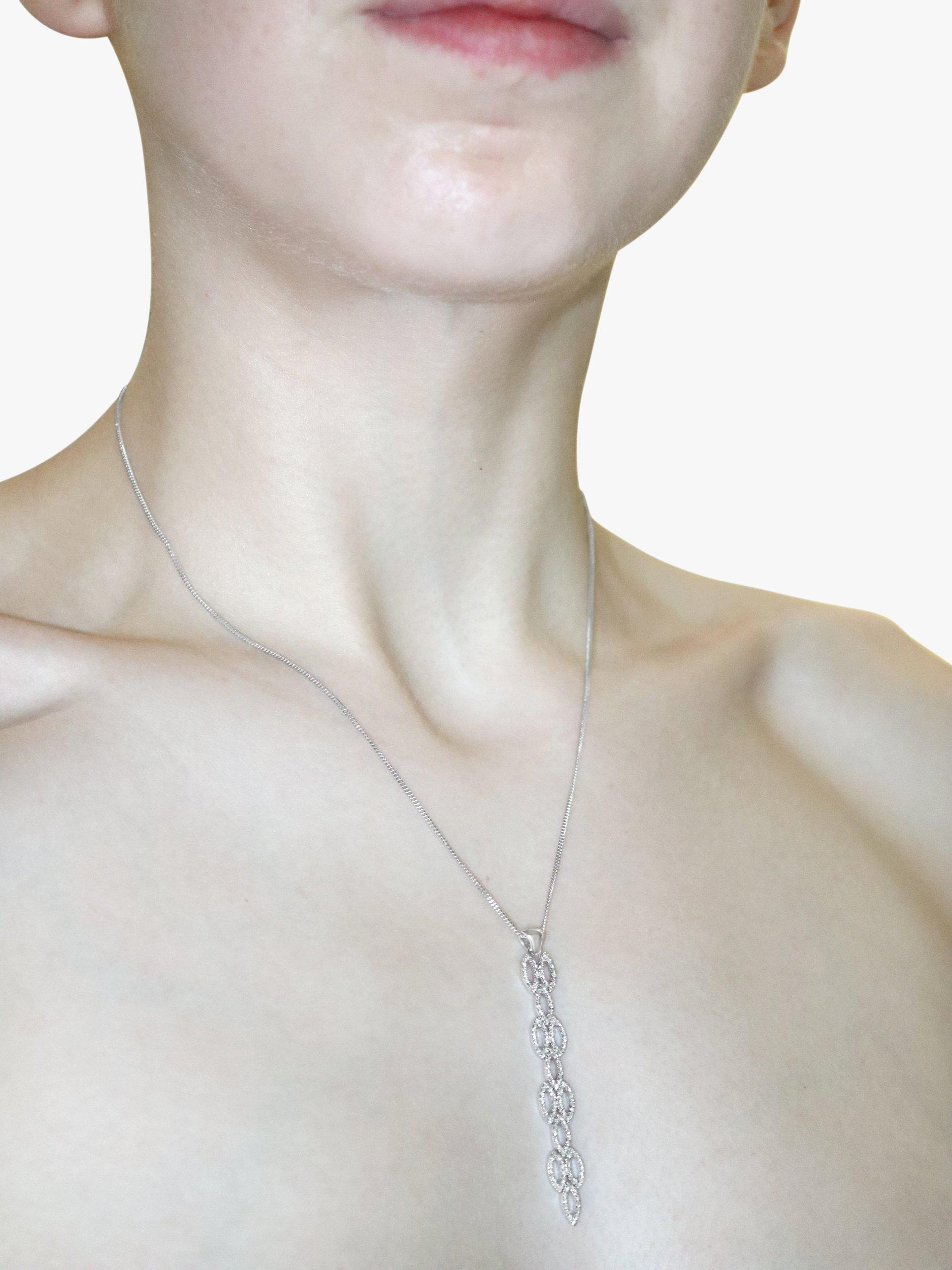 Product image 5 of 5, which shows Milton & Humble Jewellery Pre-Loved Diamond Marquise Drop Pendant Necklace