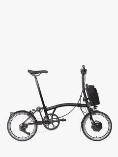 Brompton Electric C Line Urban Mid Handlebar Folding Bike, Matt Black