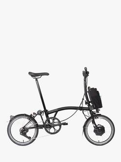 Brompton Electric C Line Urban Mid Handlebar Folding Bike, Matt Black