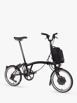 Brompton Electric C Line Urban Mid Handlebar Folding Bike - view 2, Matt Black