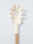 John Lewis Wood Handle Silicone Head Spaghetti Spoon, FSC-Certified (Oak Wood), Cream