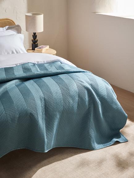 John Lewis Boutique Hotel Linear Quilted Bedspread - view 2, Horizon